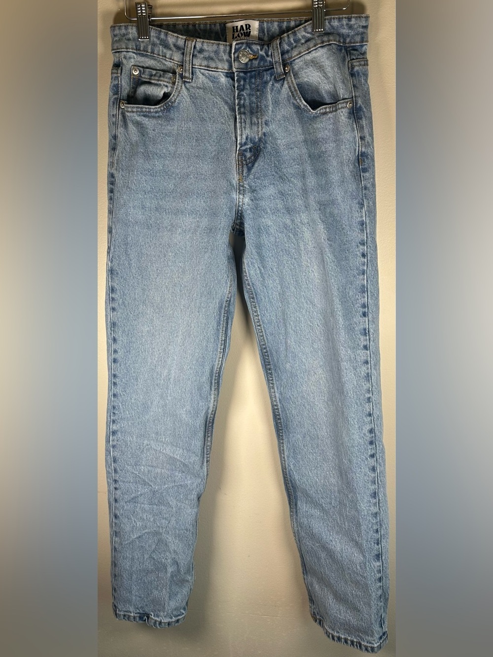 Harlow Women’s Denim Jeans Size 28 Light Wash Mid Rise Straight Stretch EUC